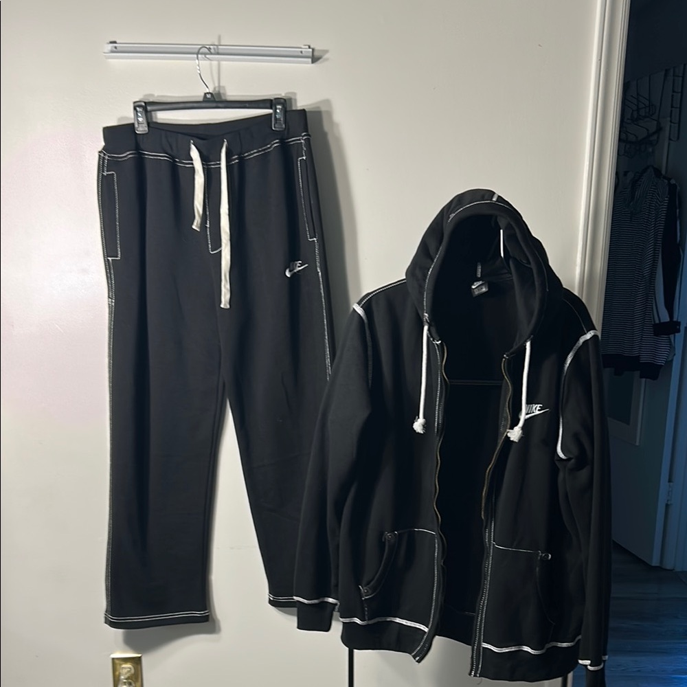 Nike Black Tracksuit with White Accents